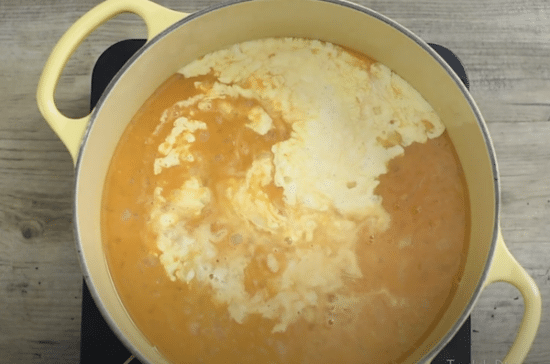 adding potato and cream